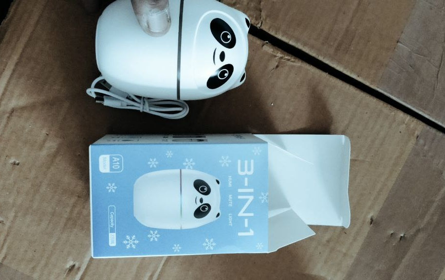 Cool Mist Panda Humidifier With 7 Color Night Light Mist Spray For Room Moisture